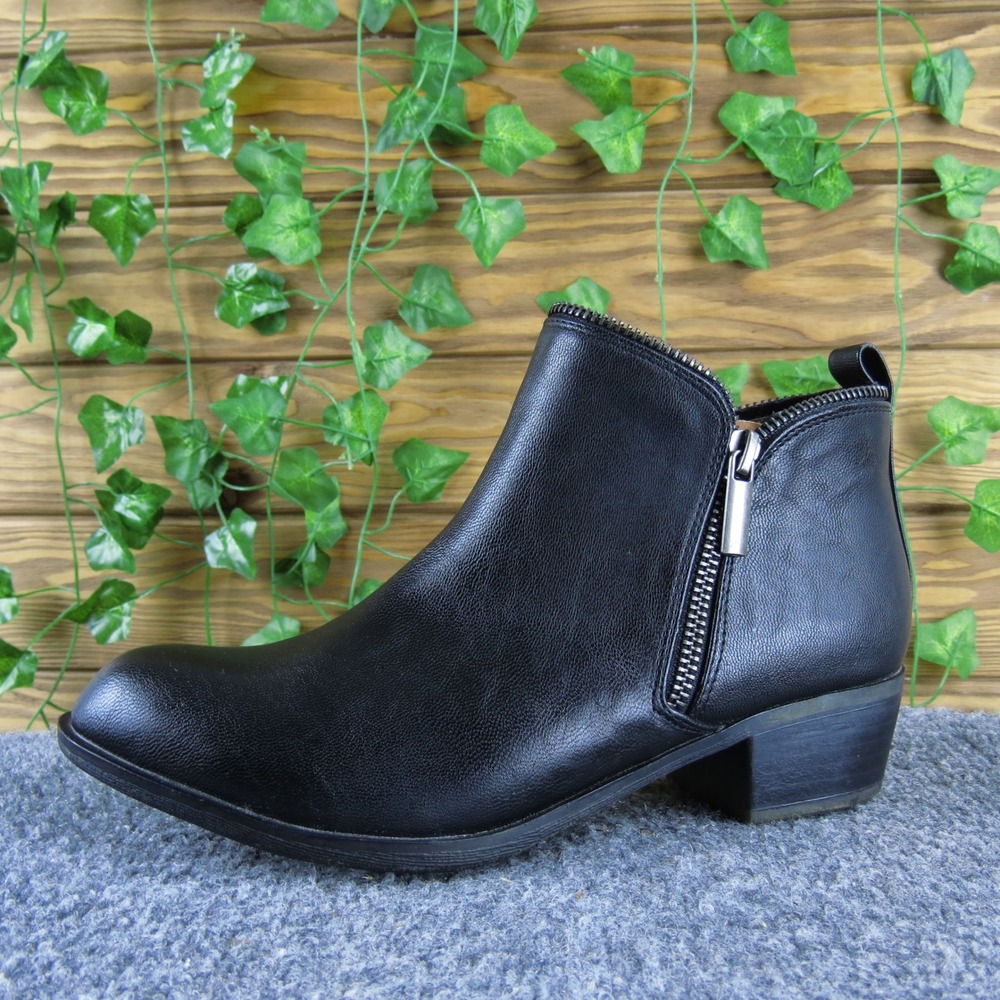 Bongo Colette Womens Black Ankle Booties Synthetic Side Zipper Casual Shoes‎ 7 M